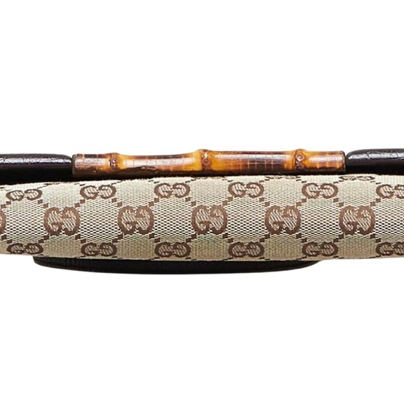 Gucci GG Canvas Bamboo Bar Clutch – Mini Shoulder Bag - Picture 8 of 15